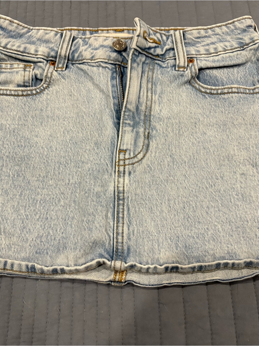 PacSun Light Wash Denim Mini Skirt